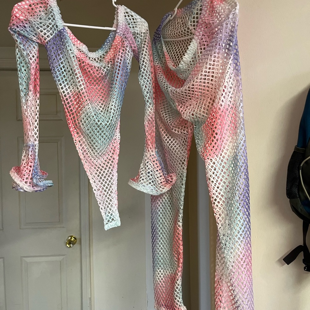 Colorful Mesh Two-Piece Set